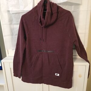 Nike Burgundy Hoodie with Logo Tag
